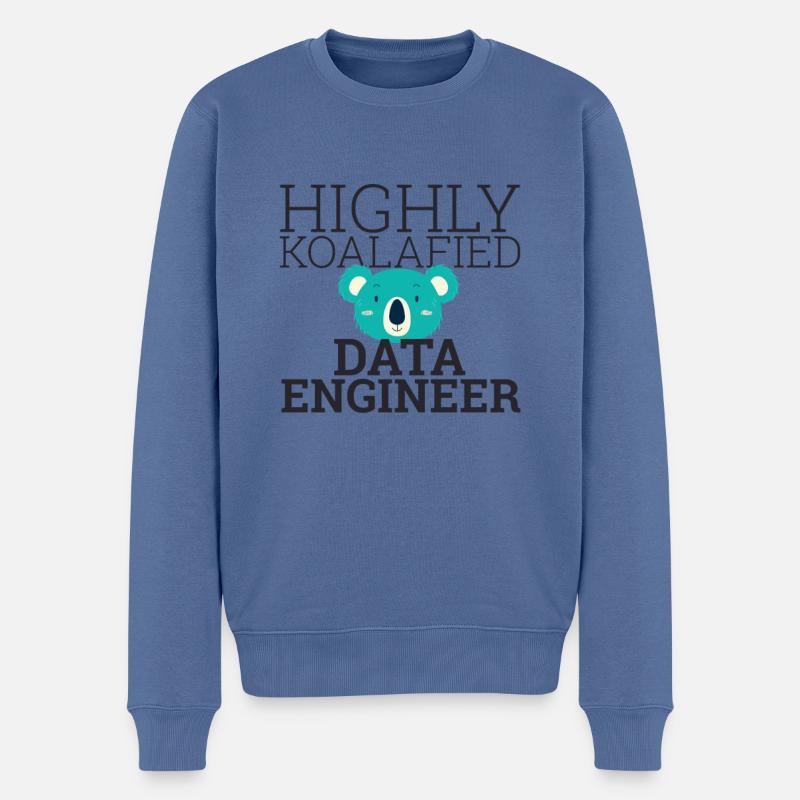 "Data Engineer Koalafied | Data Scientist" - Men's Premium Organic Jumper - stone blue