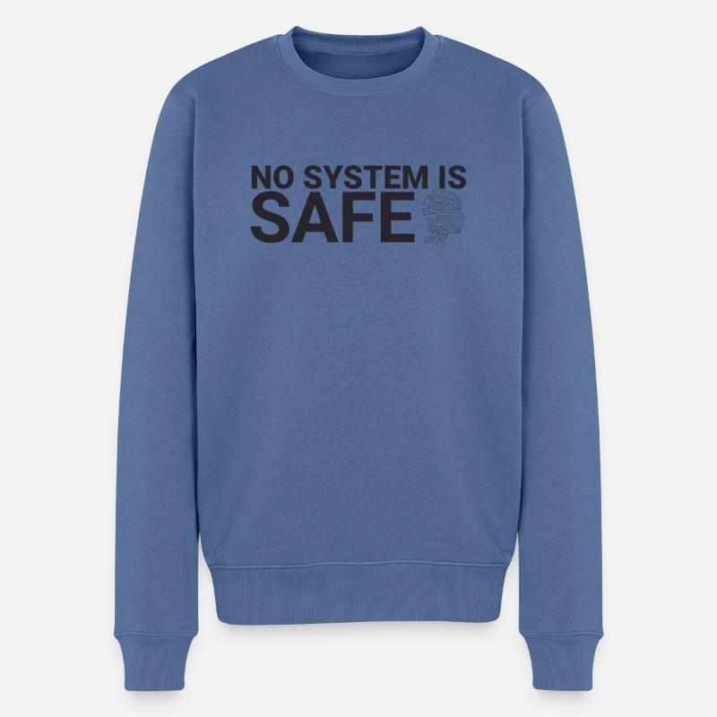 "Cyber Security Safe System | Cybersecurity" - Men's Premium Organic Jumper - stone blue