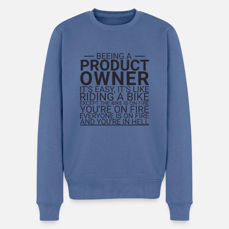 "Product Owner Bike | "Scrum Master"" - Männer Premium Bio Pullover - Taubenblau