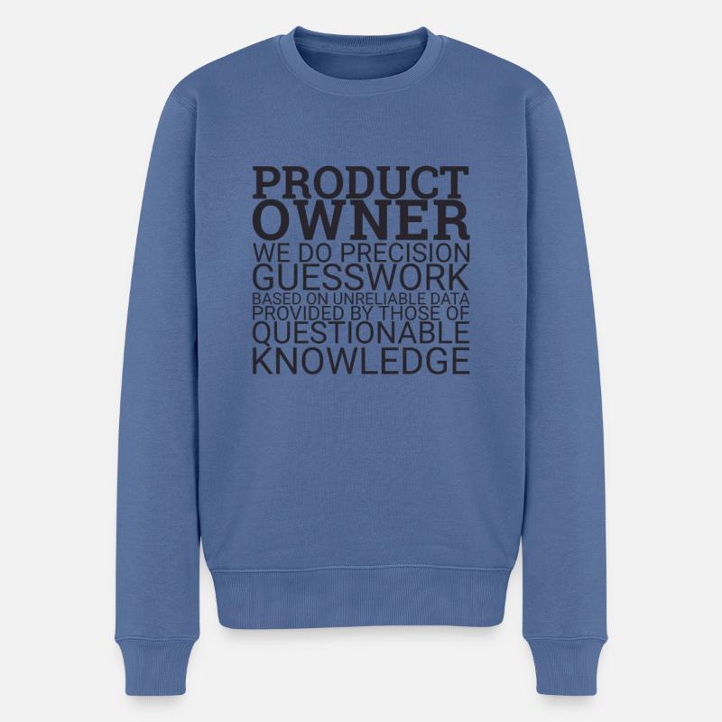 "Product Owner Guesswork | "Scrum Master"" - Männer Premium Bio Pullover - Taubenblau