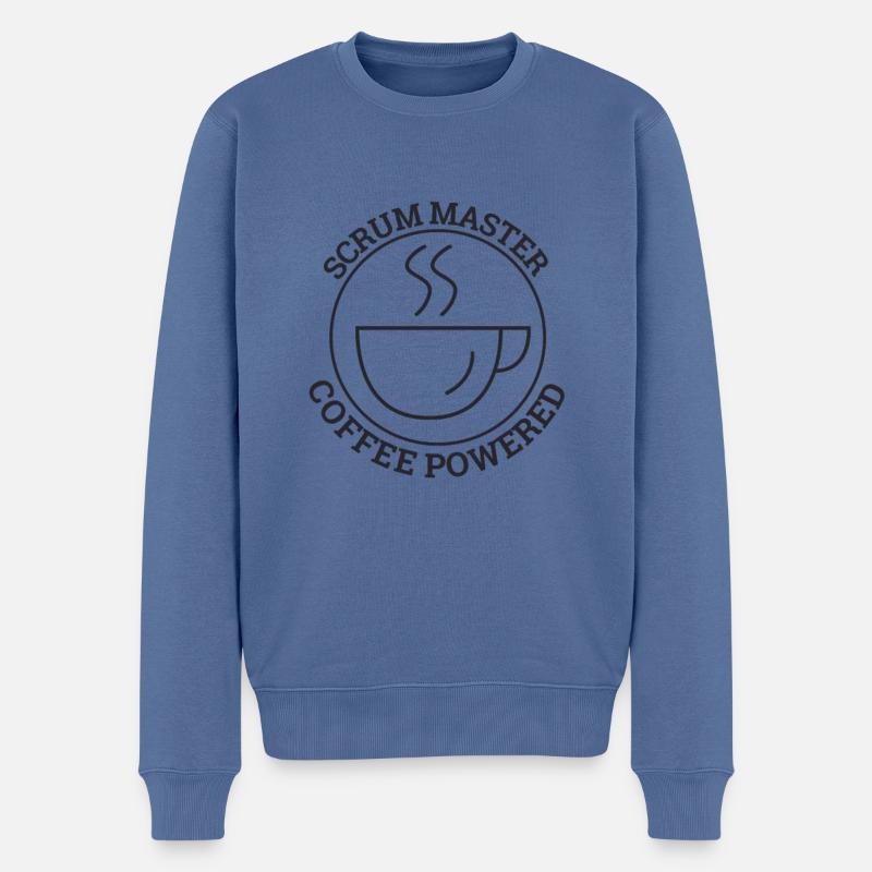 "Scrum Master Coffee | " Scrum Master"" - Men's Premium Organic Jumper - stone blue