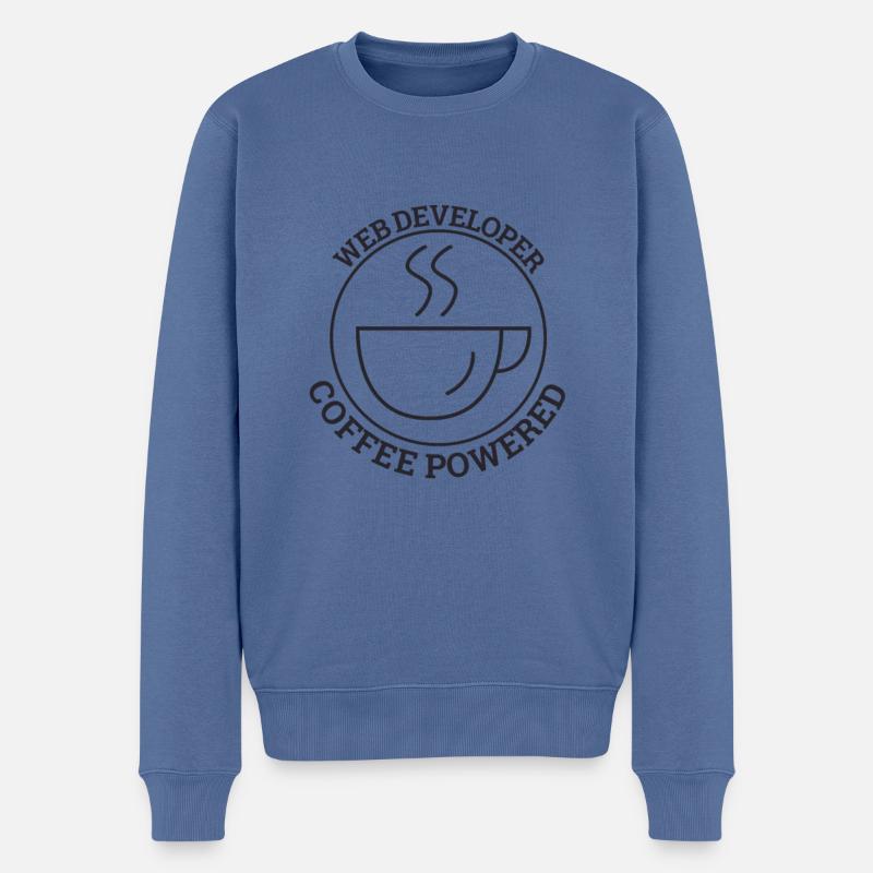 "Web Developer Coffee | Web Developer" - Men's Premium Organic Jumper - stone blue