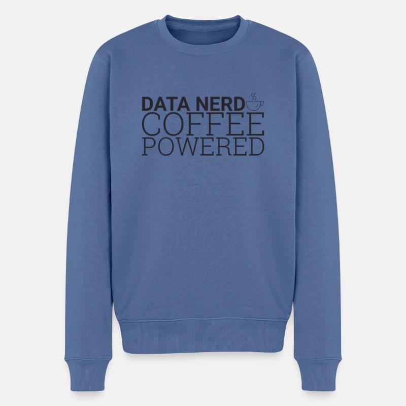 "Data Nerd Coffee | Data Science" - Männer Premium Bio Pullover - Taubenblau