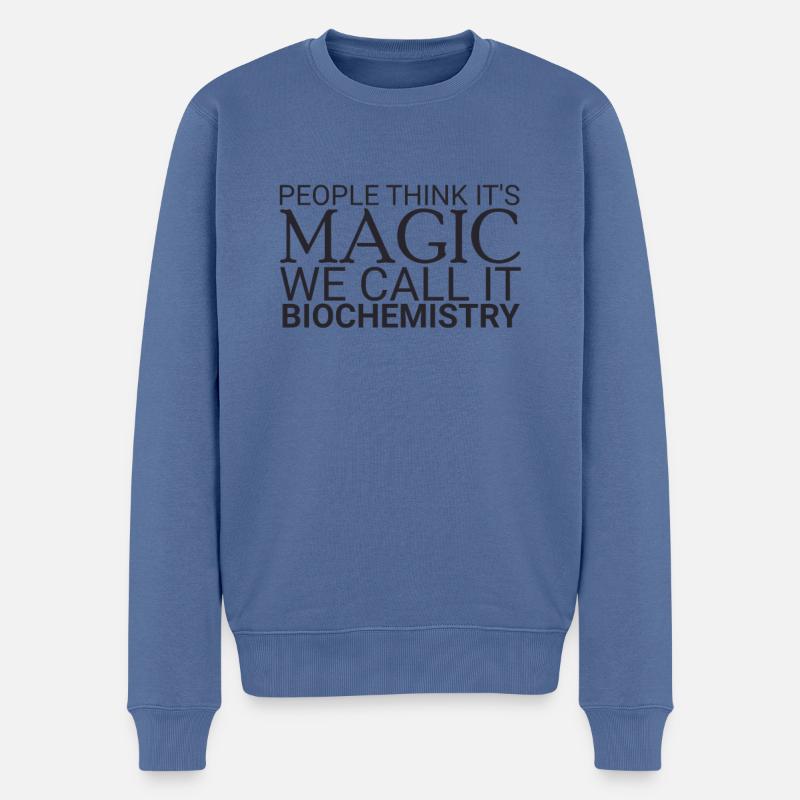 "Biochemistry Magic | Biochemie" - Männer Premium Bio Pullover - Taubenblau