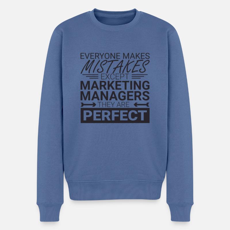 "Marketing Manager Perfect | Marketing" - Männer Premium Bio Pullover - Taubenblau
