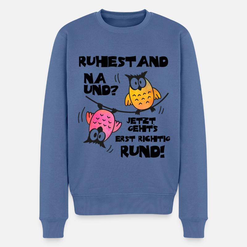 Geschenk Rente Pension Mann Frau Rentner - Männer Premium Bio Pullover - Taubenblau
