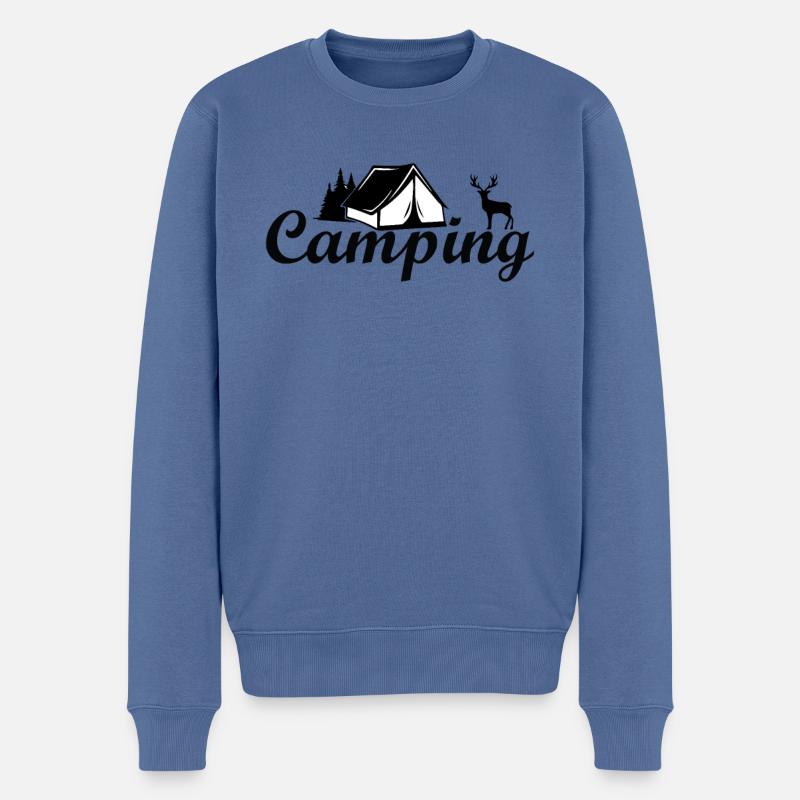 Camping - Männer Premium Bio Pullover - Taubenblau
