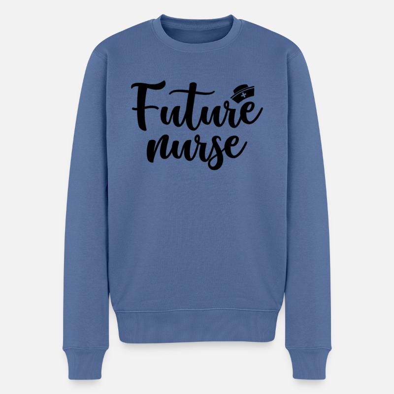 Zukünftige Krankenschwester - Männer Premium Bio Pullover - Taubenblau