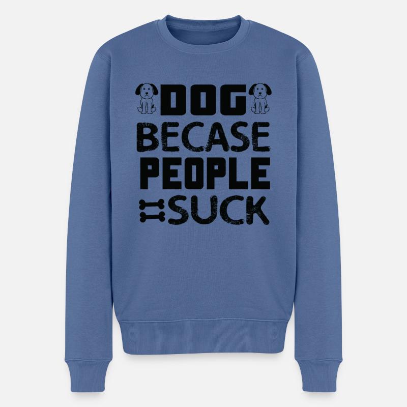Hundebaby - Männer Premium Bio Pullover - Taubenblau