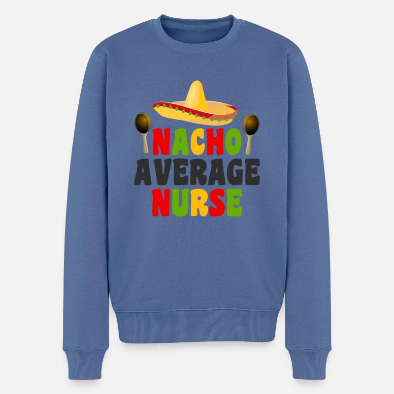 Nacho Infirmière moyenne - Pull Premium bio Homme - bleu pigeon