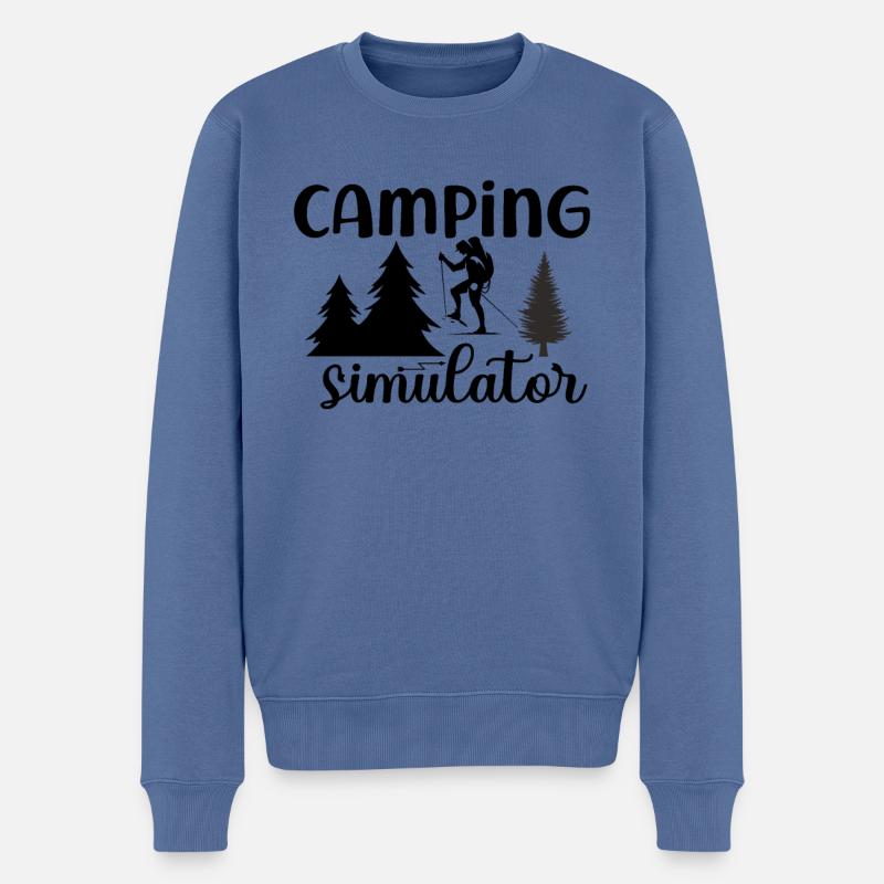 Simulateur de camping - Pull Premium bio Homme - bleu pigeon