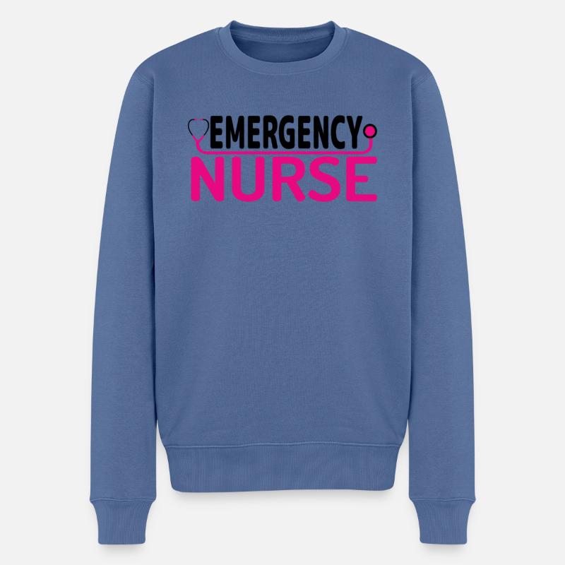 Notfall Krankenschwester - Männer Premium Bio Pullover - Taubenblau