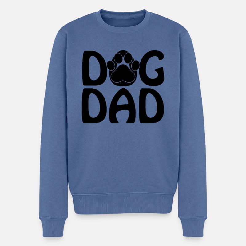 Hund Papa - Männer Premium Bio Pullover - Taubenblau