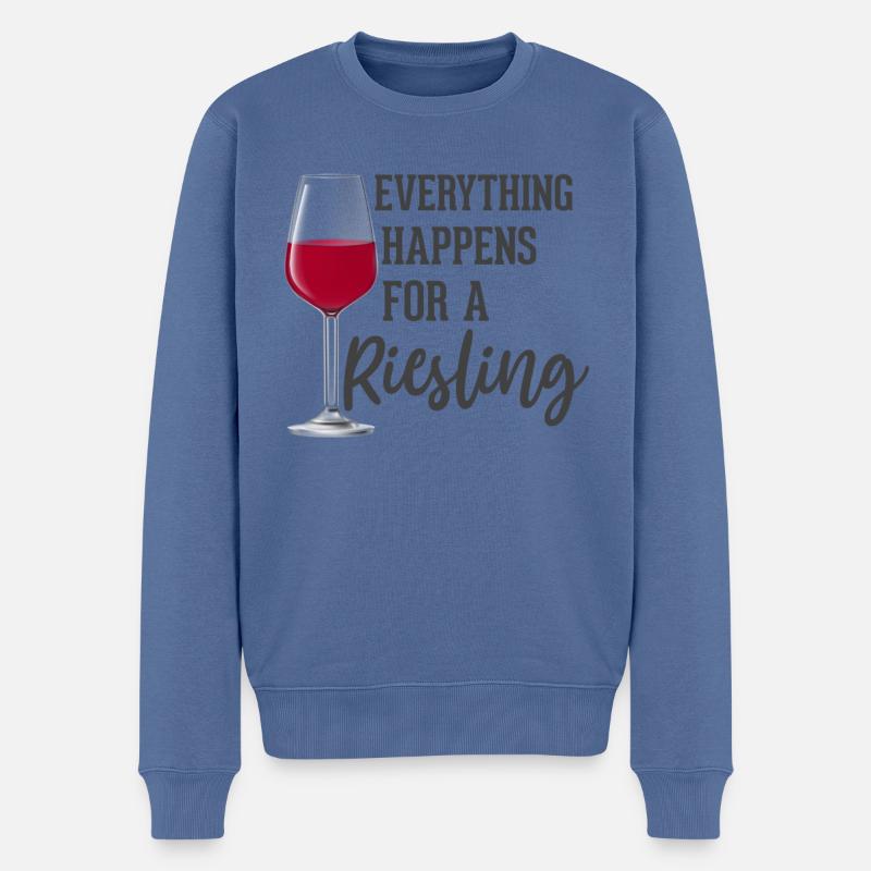 Alles geschieht für einen Riesling - Männer Premium Bio Pullover - Taubenblau
