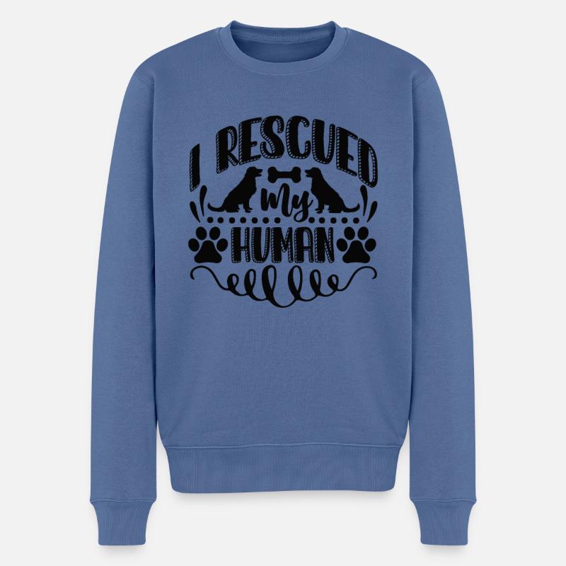 J’ai sauvé mon peuple - Pull Premium bio Homme - bleu pigeon