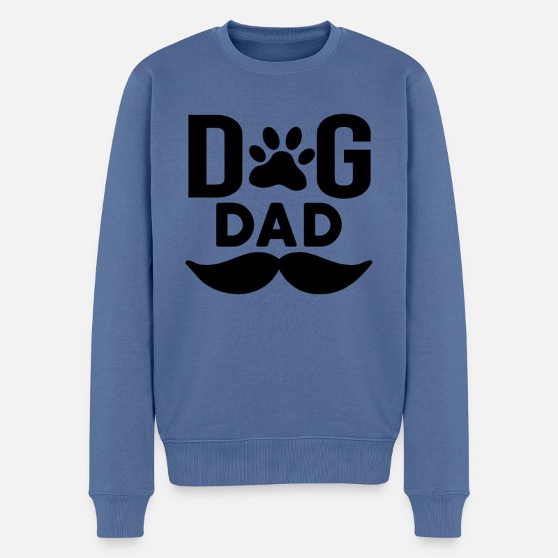 Hund Papa - Männer Premium Bio Pullover - Taubenblau