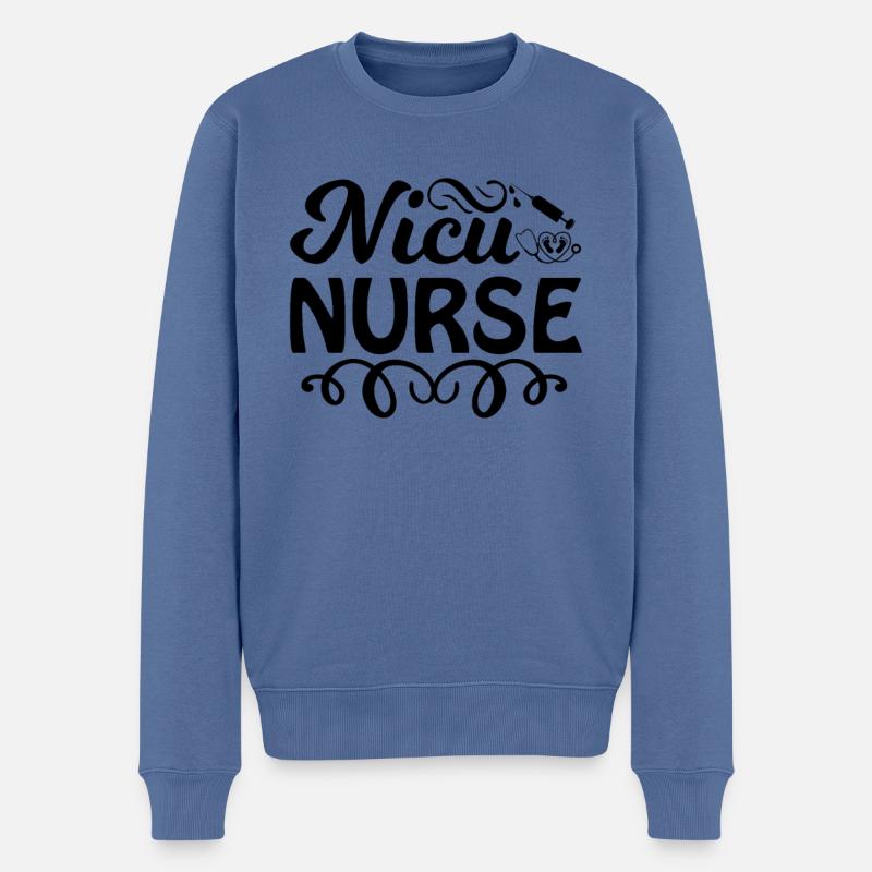 Nicu Krankenschwester - Männer Premium Bio Pullover - Taubenblau