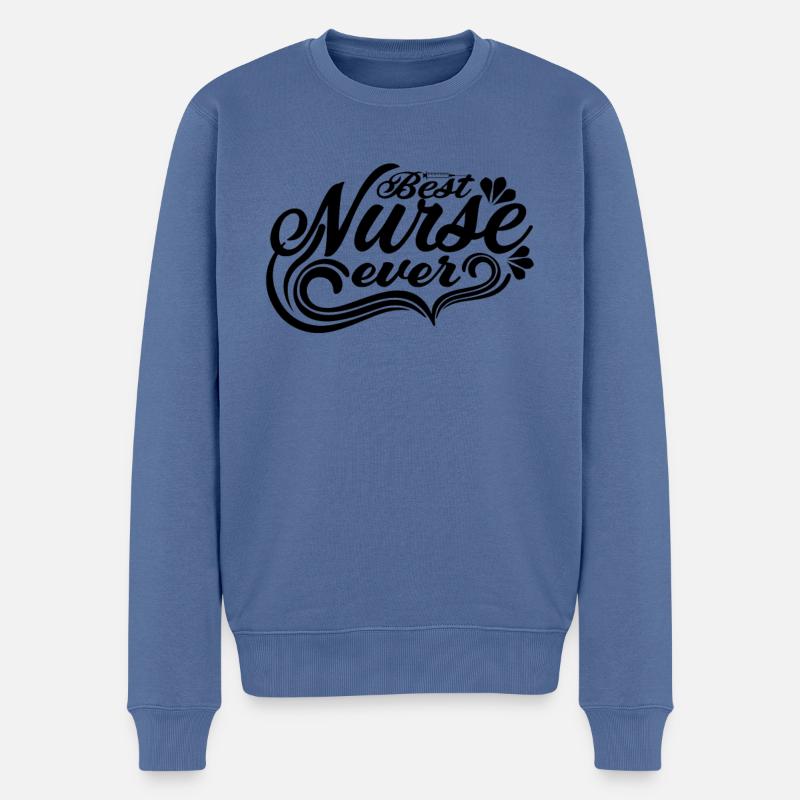 Beste Krankenschwester aller Zeiten - Männer Premium Bio Pullover - Taubenblau
