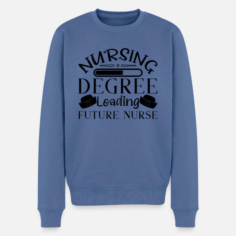 NURSE Degree loading - Männer Premium Bio Pullover - Taubenblau