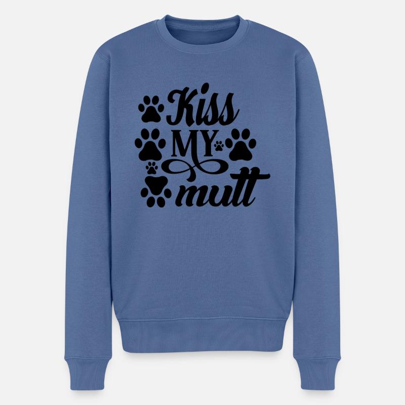 Meinen Köter küssen - Männer Premium Bio Pullover - Taubenblau