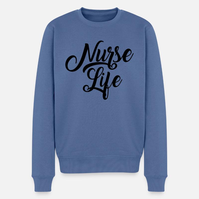 Vie infirmière - Pull Premium bio Homme - bleu pigeon