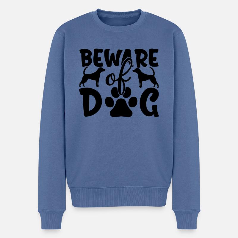 Méfiez-vous du chien - Pull Premium bio Homme - bleu pigeon