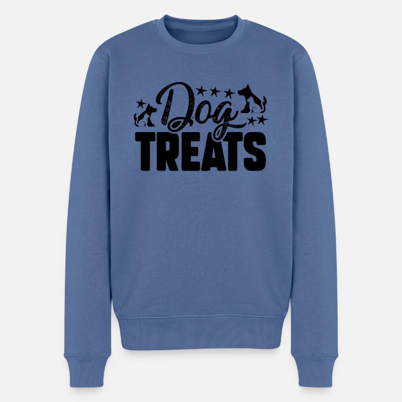 Dog Treats - Männer Premium Bio Pullover - Taubenblau