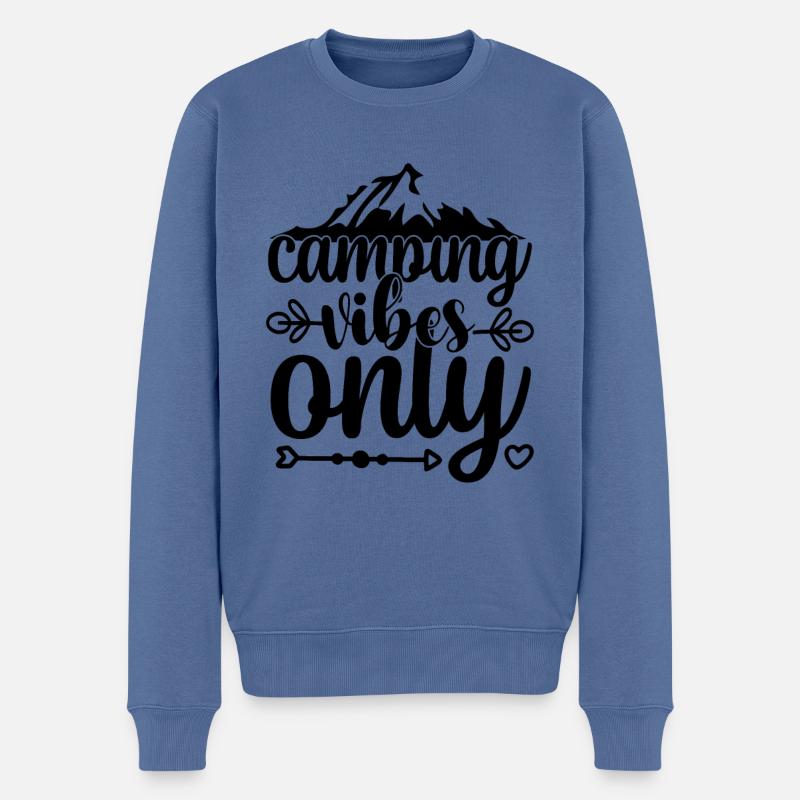 Camping Vibes Vacances - Pull Premium bio Homme - bleu pigeon