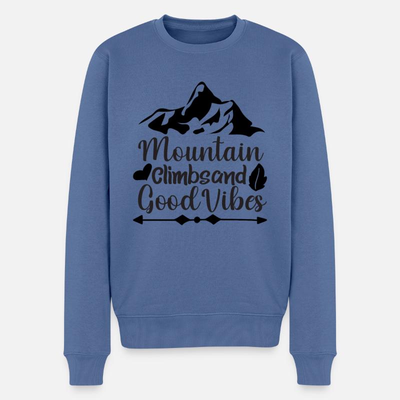 Alpinisme Sable bonnes vibrations - Pull Premium bio Homme - bleu pigeon