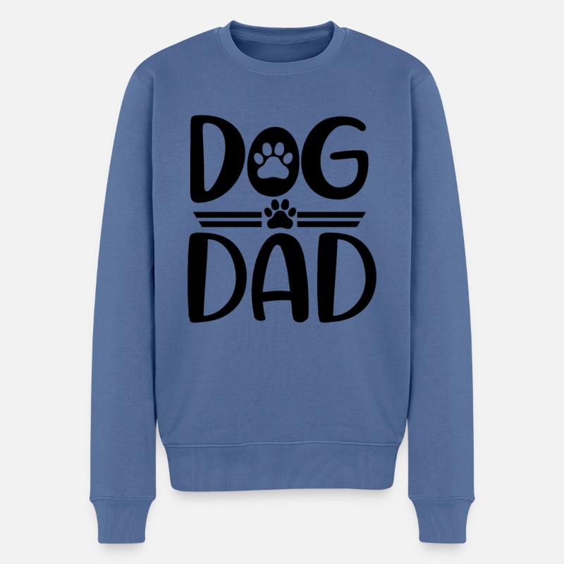 Hunde-Papa - Männer Premium Bio Pullover - Taubenblau