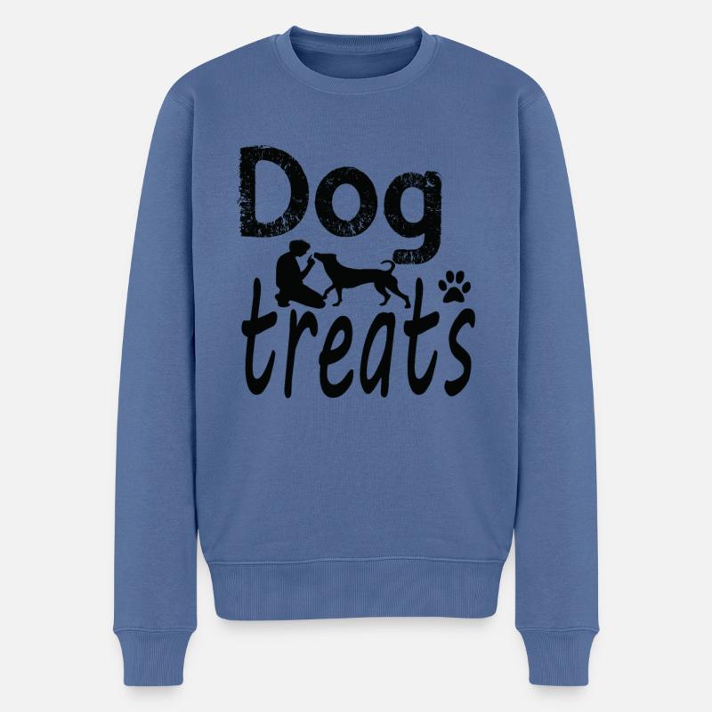 Dog Treats - Männer Premium Bio Pullover - Taubenblau