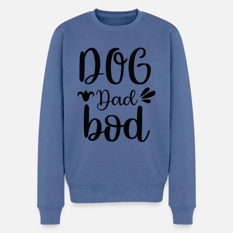 Hund Papa Bod - Männer Premium Bio Pullover - Taubenblau