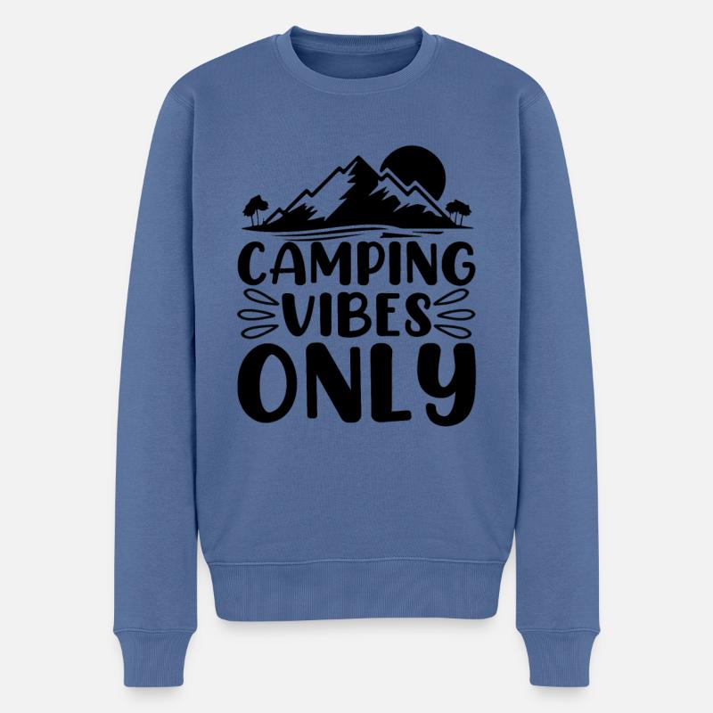 Ambiance de camping - Pull Premium bio Homme - bleu pigeon