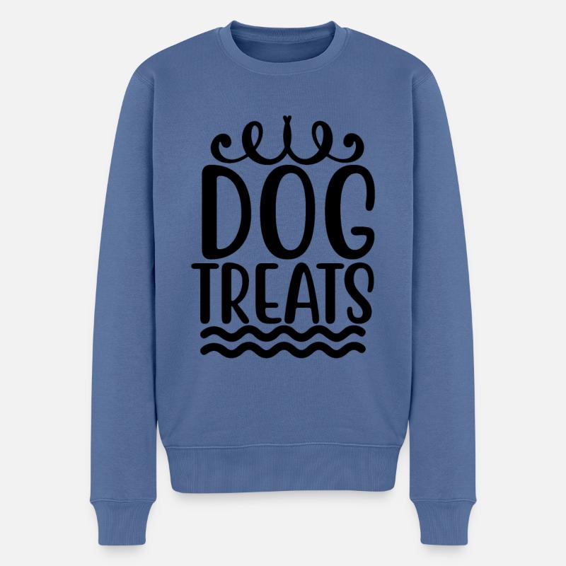 Dog Treats - Männer Premium Bio Pullover - Taubenblau