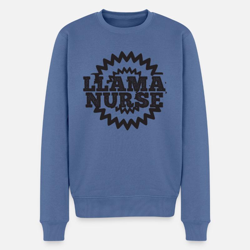 Infirmière lama - Pull Premium bio Homme - bleu pigeon