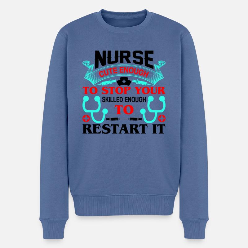 Infirmier - Pull Premium bio Homme - bleu pigeon