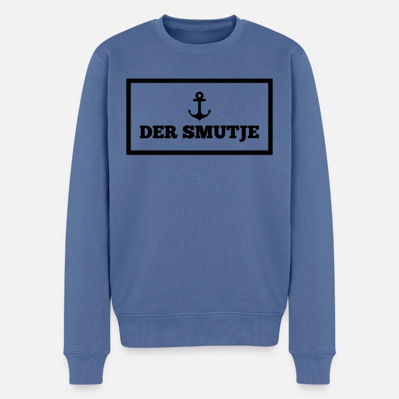 Der Smutje - Männer Premium Bio Pullover - Taubenblau
