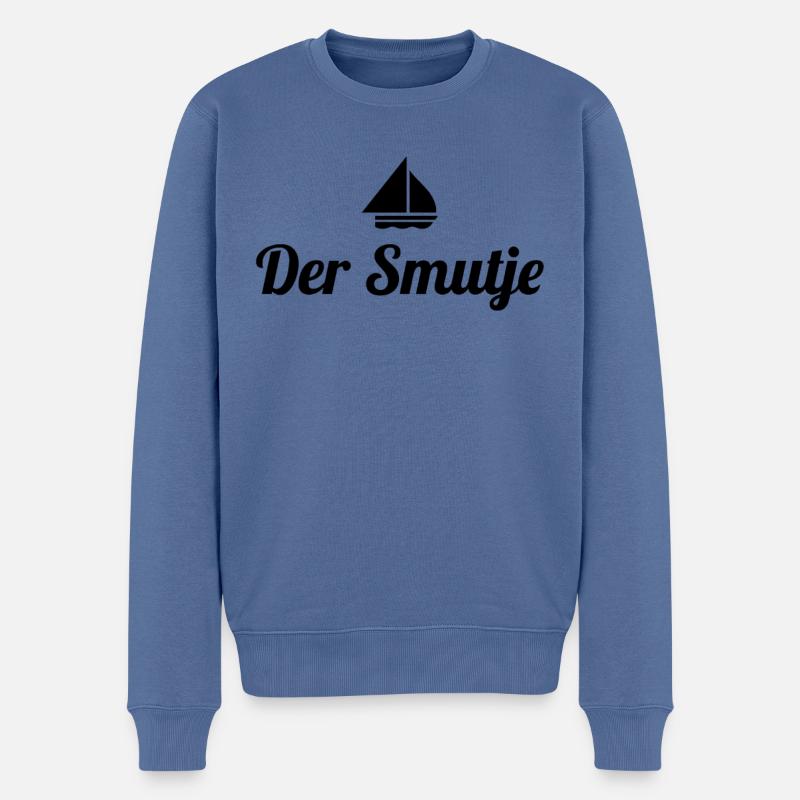 Der Smutje - Männer Premium Bio Pullover - Taubenblau