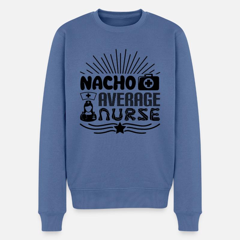 Nacho Infirmière moyenne - Pull Premium bio Homme - bleu pigeon