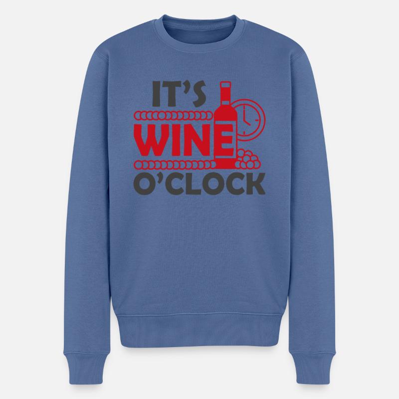Es ist Weinzeit - Männer Premium Bio Pullover - Taubenblau