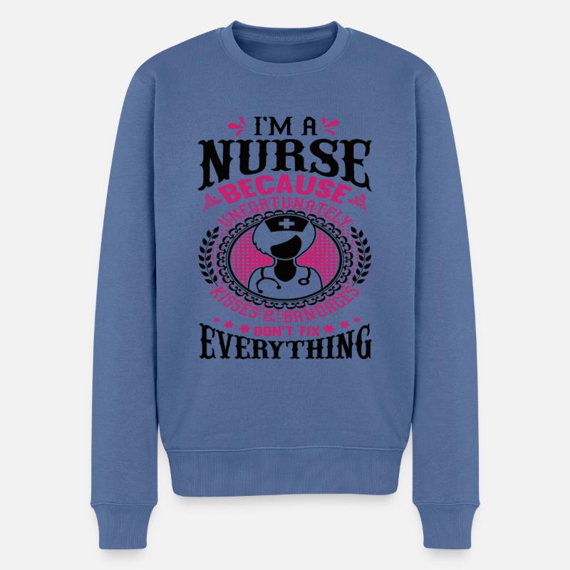 Krankenschwester - Männer Premium Bio Pullover - Taubenblau