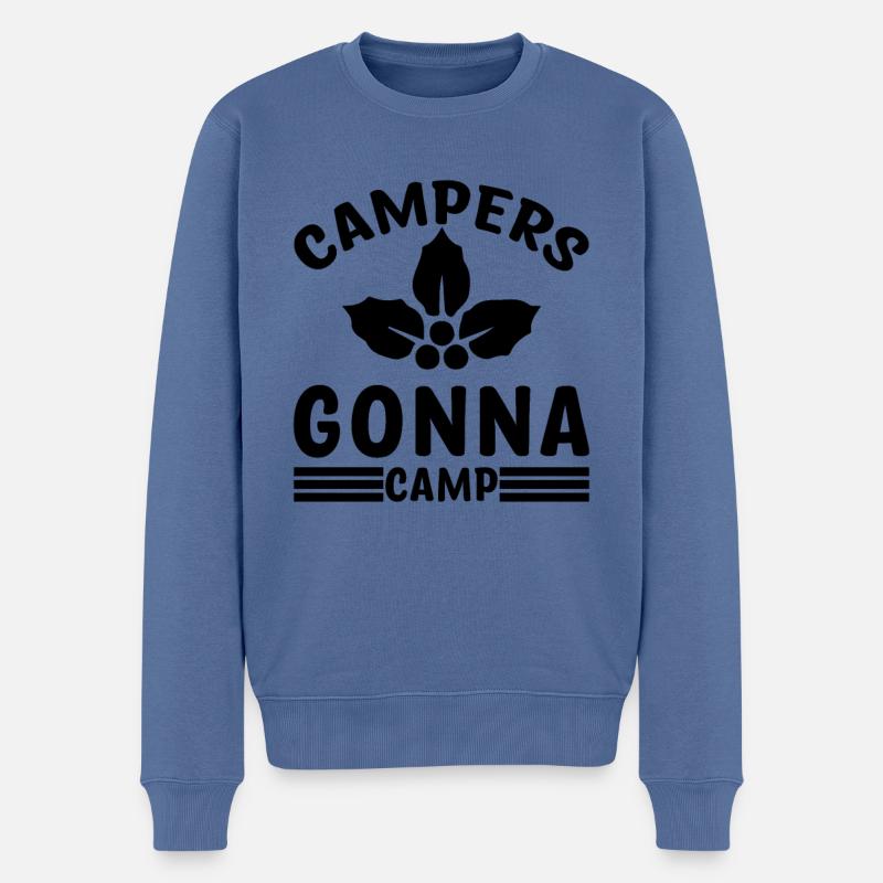 Camper werden campen Wandershirt - Männer Premium Bio Pullover - Taubenblau