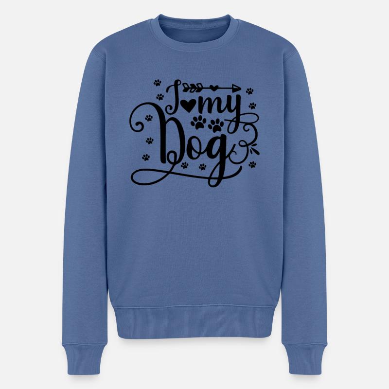 J’adore mes chiens - Pull Premium bio Homme - bleu pigeon