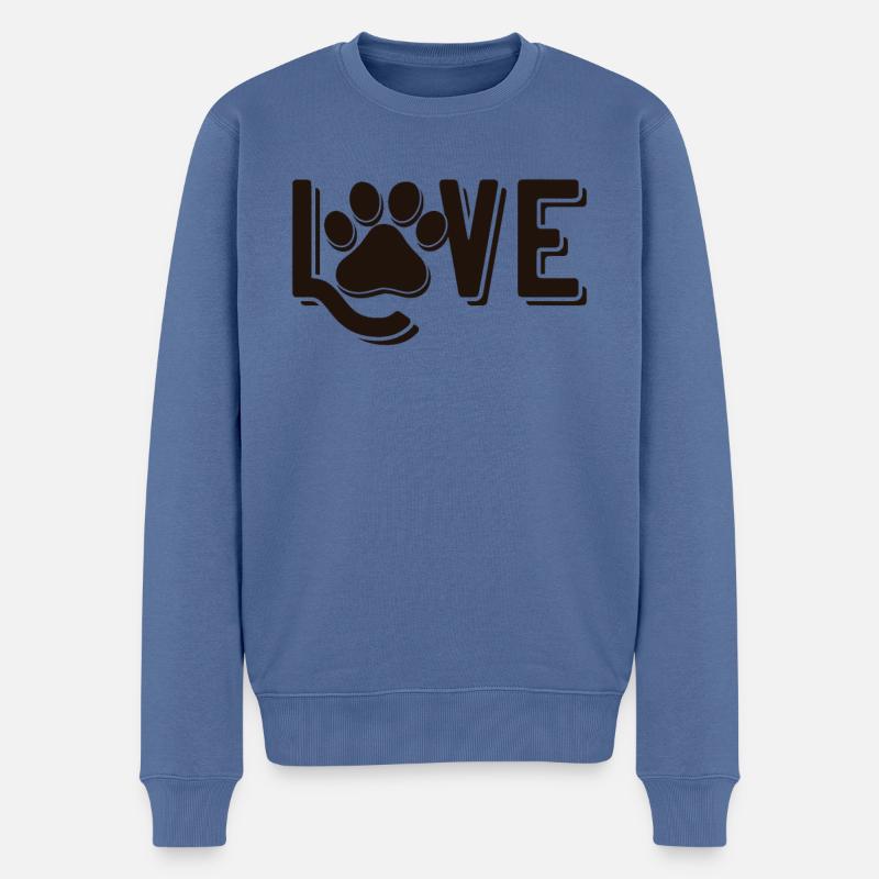 Chère patte de chien - Pull Premium bio Homme - bleu pigeon