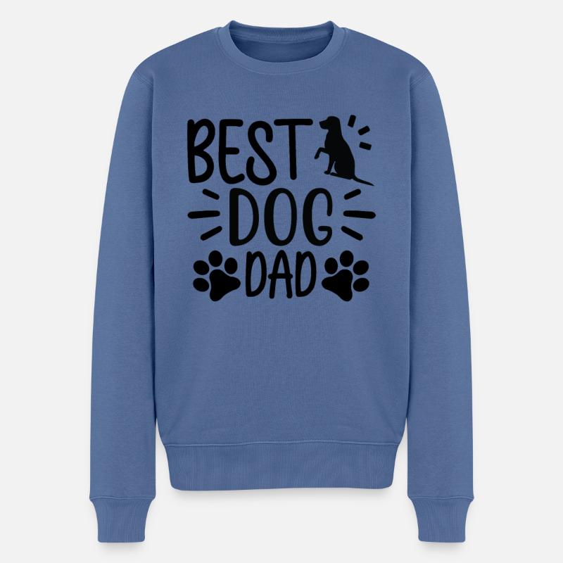 Bester Hunde-Dad - Männer Premium Bio Pullover - Taubenblau