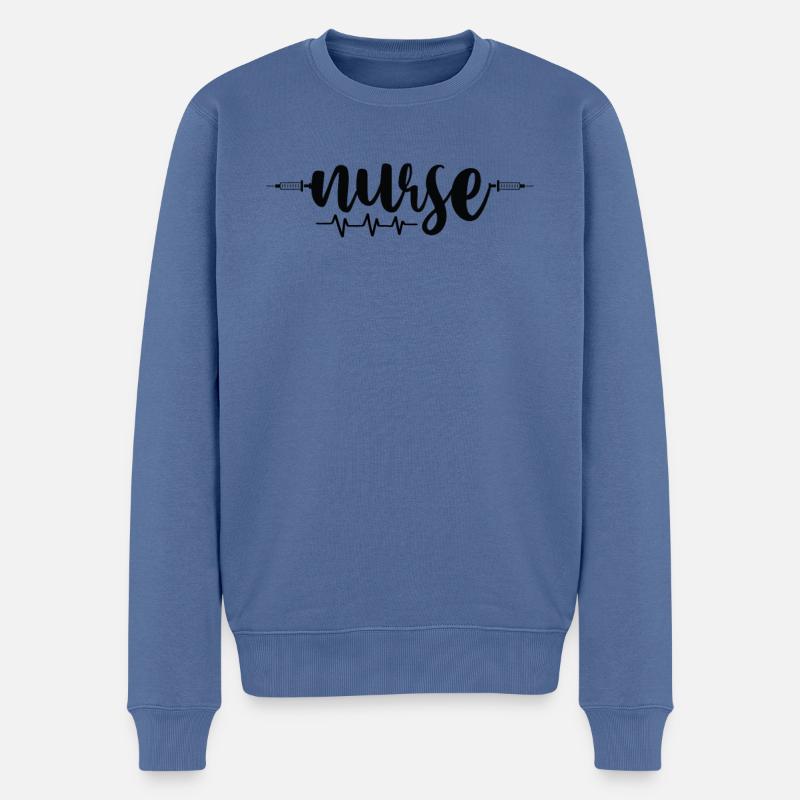 Krankenschwester - Männer Premium Bio Pullover - Taubenblau
