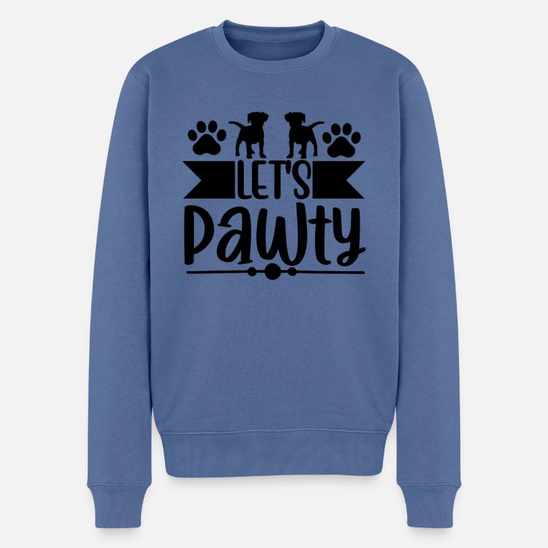Laisse Pawty - Pull Premium bio Homme - bleu pigeon