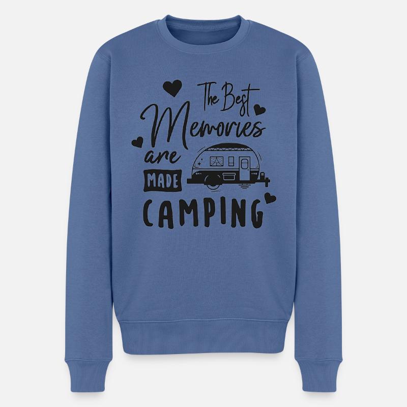 Camping Memories Vacances - Pull Premium bio Homme - bleu pigeon