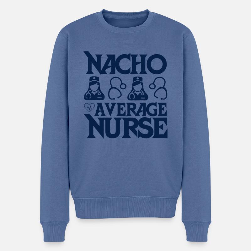 Nacho Infirmière moyenne - Pull Premium bio Homme - bleu pigeon