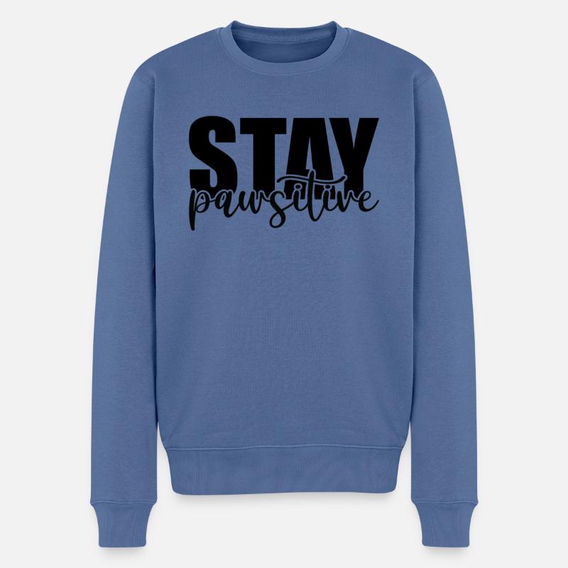 Restez pawsitive - Pull Premium bio Homme - bleu pigeon